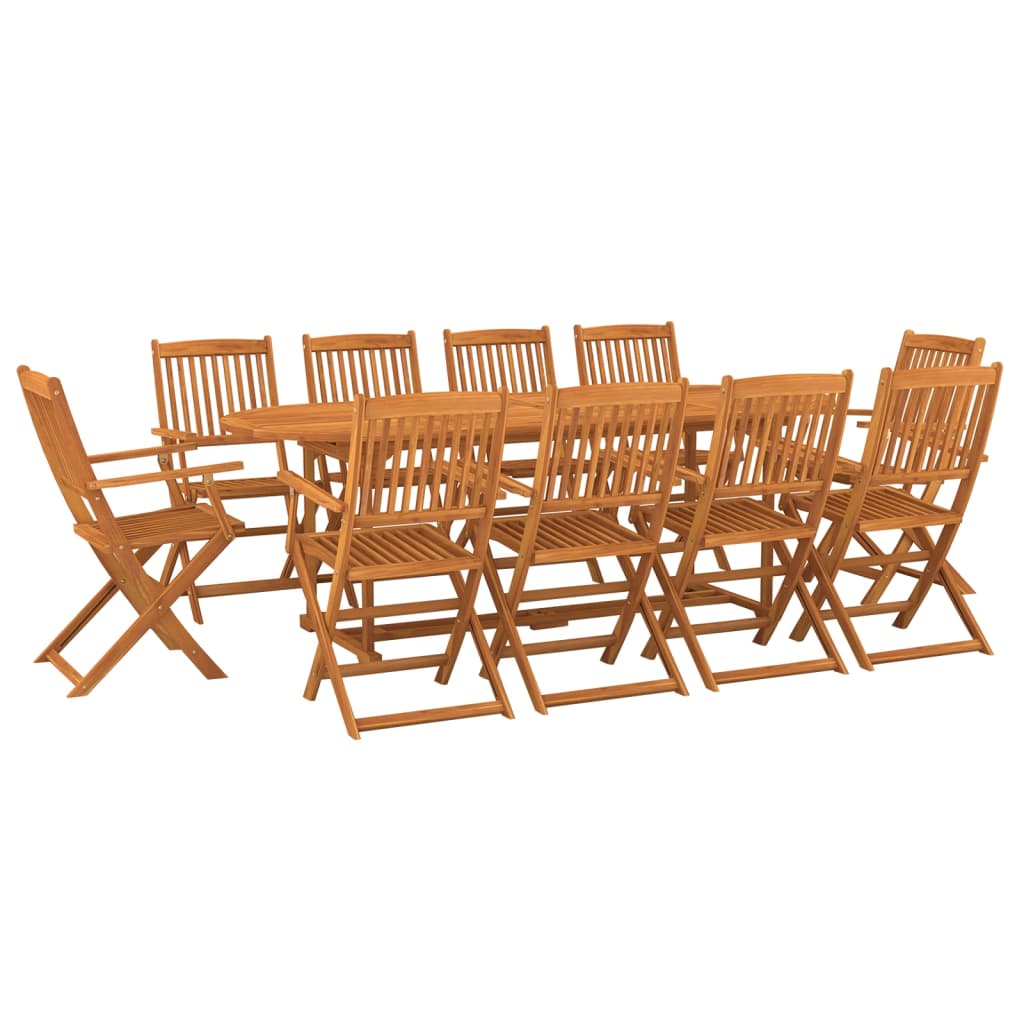 vidaXL Dining Set | Brown | Solid Acacia Wood | Large | Foldable | Dining Set
