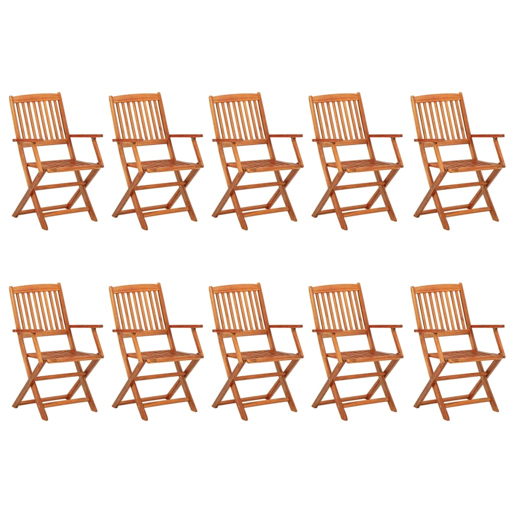 vidaXL Dining Set | Brown | Solid Acacia Wood | Large | Foldable | Dining Set