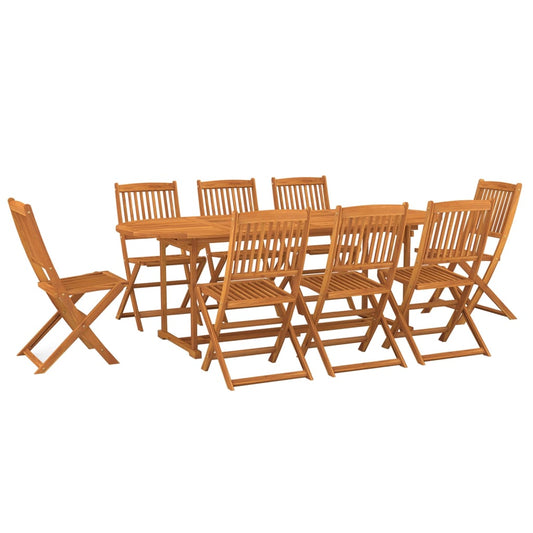 vidaXL Dining Set | Brown | Solid Acacia Wood | Large | Foldable | Dining Set
