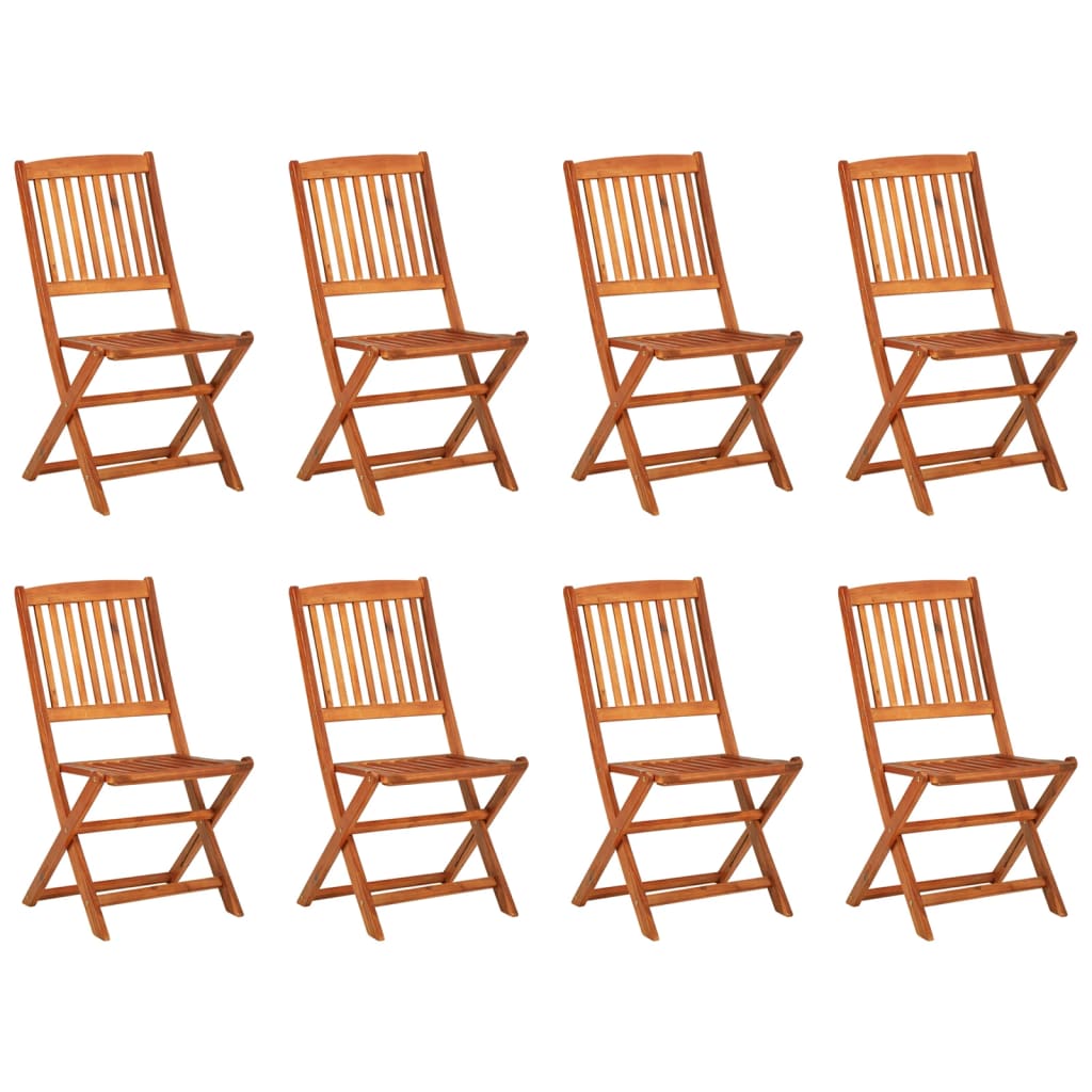 vidaXL Dining Set | Brown | Solid Acacia Wood | Large | Foldable | Dining Set