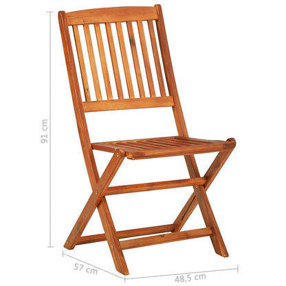 vidaXL Dining Set | Brown | Solid Acacia wood | N/A |  Foldable
