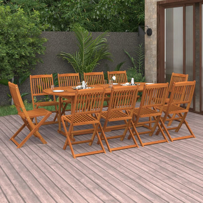 vidaXL Dining Set | Brown | Solid Acacia wood | N/A |  Foldable