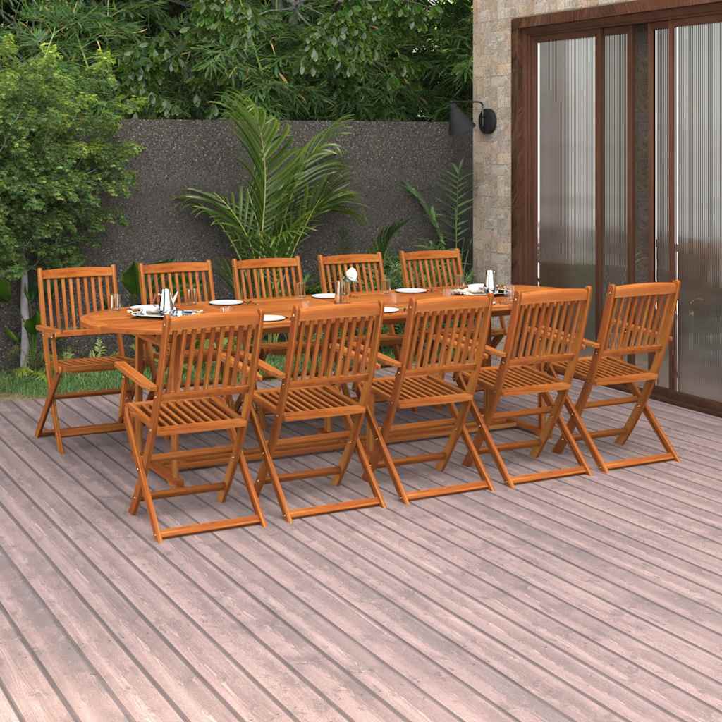 vidaXL Dining Set | Acacia wood | Solid acacia wood | Large | Foldable