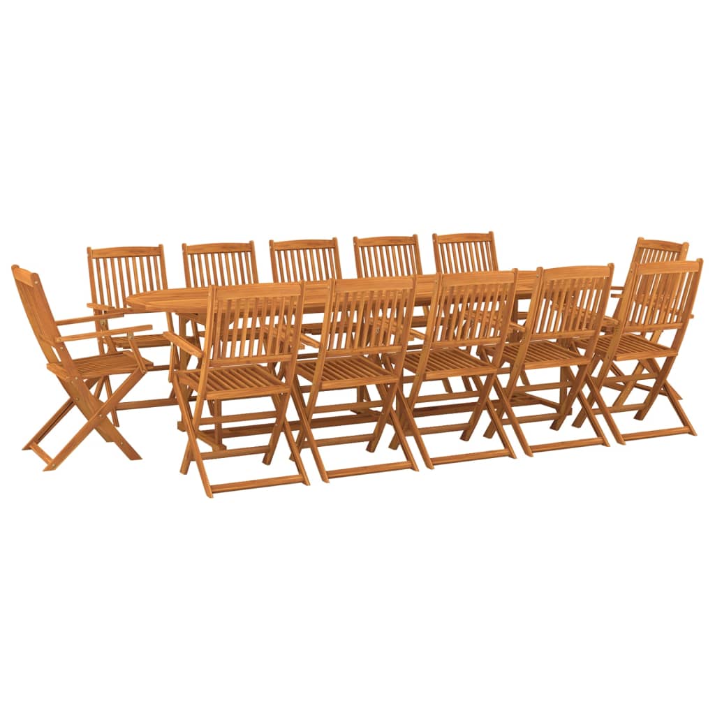 vidaXL Dining Set | Oil-finished natural wood colour | Solid acacia wood | Large