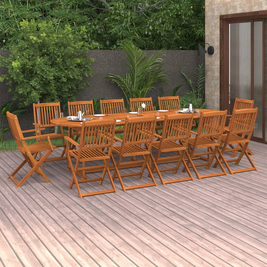 vidaXL Dining Set | Oil-finished natural wood colour | Solid acacia wood | Large