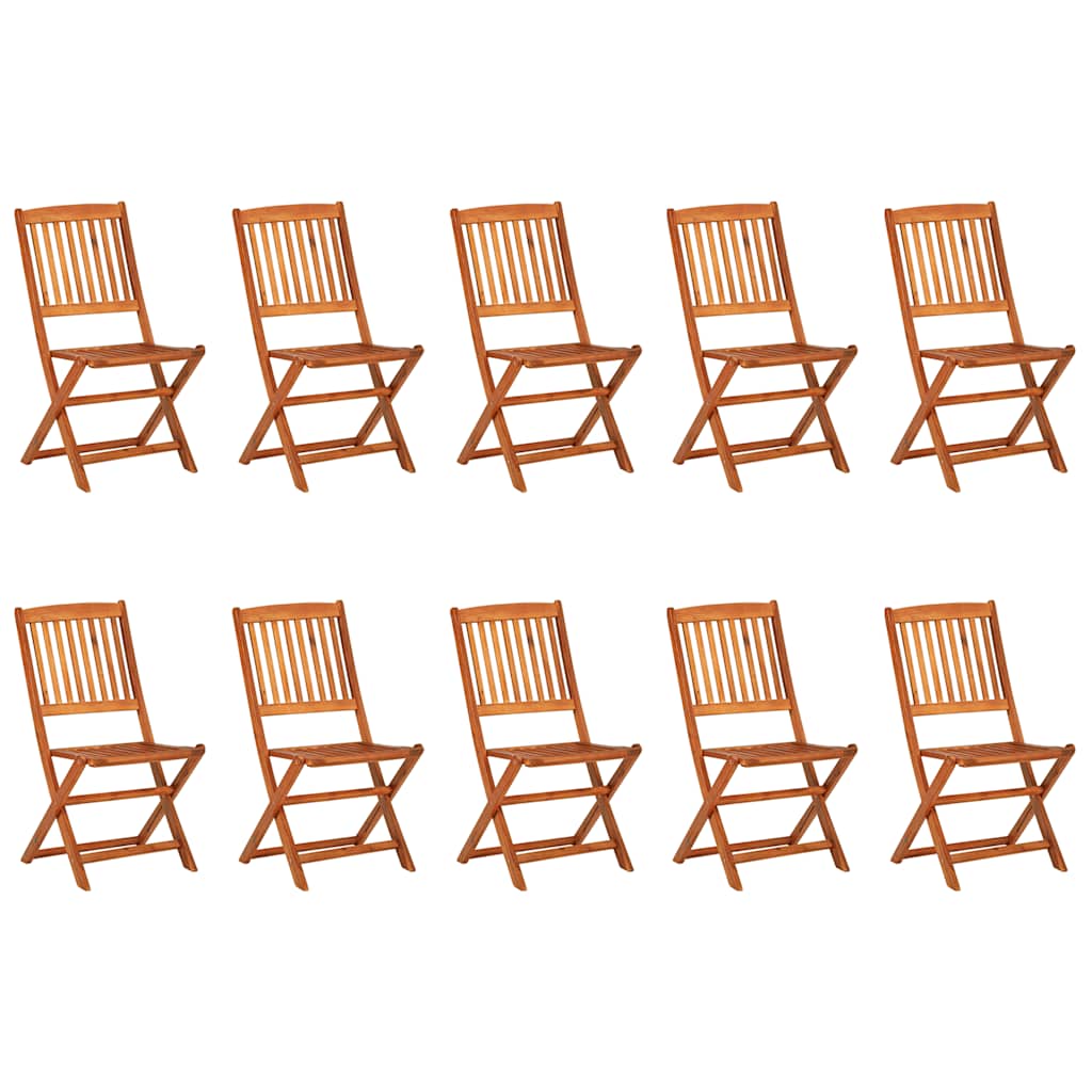 vidaXL Dining Set | Wood | Solid Acacia Wood | Large | Foldable
