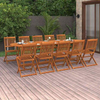vidaXL Dining Set | Wood | Solid Acacia Wood | Large | Foldable
