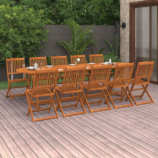 vidaXL Dining Set | Wood | Solid Acacia Wood | Large | Foldable