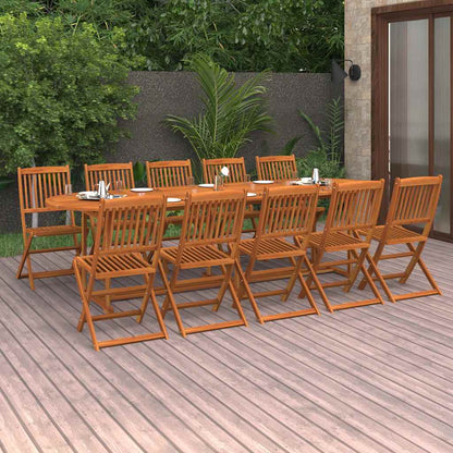 vidaXL 11 Piece Garden Dining Set 280x90x75 cm Solid Wood Acacia