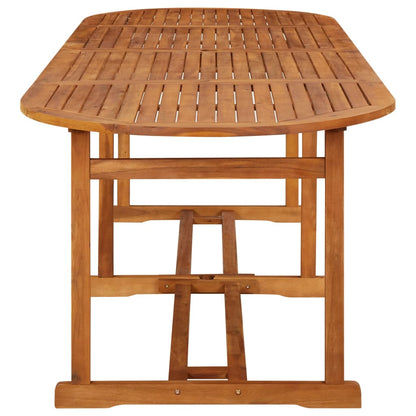 vidaXL Dining Set | Brown | Solid Acacia Wood | Large | Collapsible
