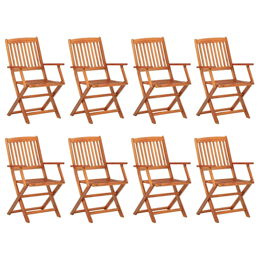 vidaXL Dining Set | Acacia Wood Tone | Solid Acacia Wood | 9 Piece Set