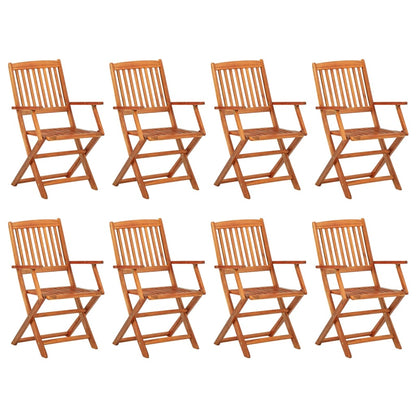 vidaXL Dining Set | Acacia Wood Tone | Solid Acacia Wood | 9 Piece Set
