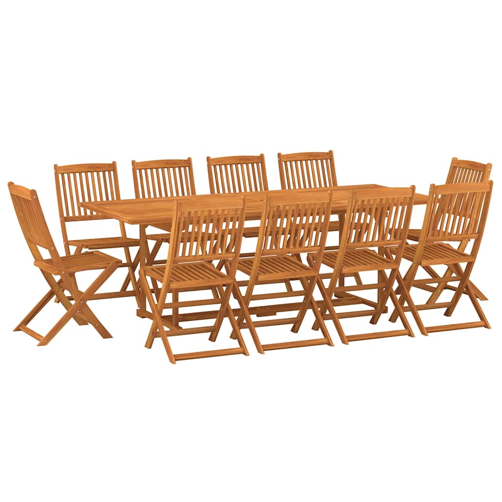 vidaXL Dining Set | Brown | Solid Acacia wood | Large | Foldable | Dining Set