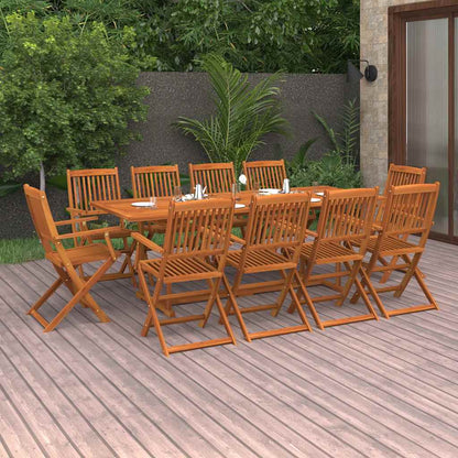 vidaXL Dining Set | Brown | Solid Acacia wood | Large | Foldable | Dining Set
