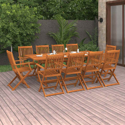 vidaXL 11 Piece Garden Dining Set 220x90x75 cm Solid Wood Acacia