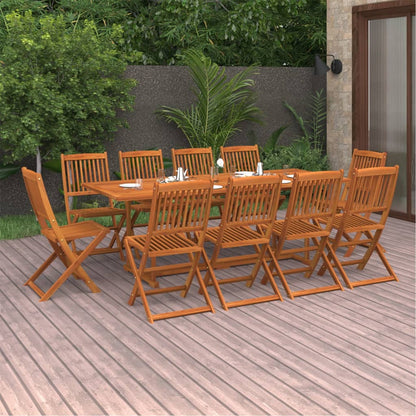 vidaXL Dining Set | Brown | Solid Acacia Wood | Large | Foldable | Dining Set