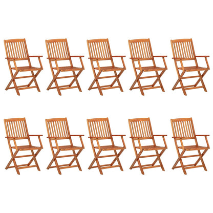vidaXL Dining Set | Natural wood | Solid Acacia wood | Large | Foldable