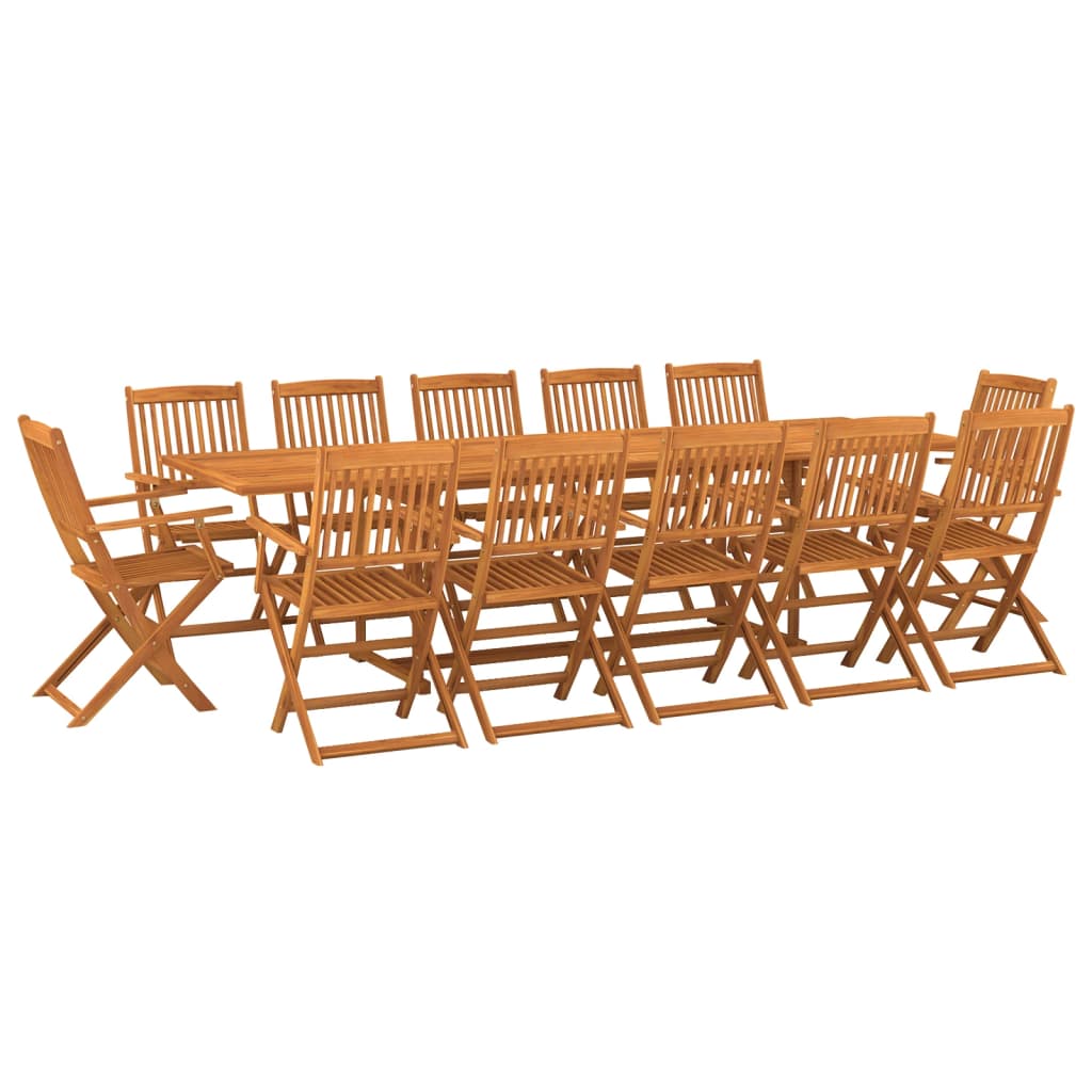 vidaXL Dining Set | Brown | Solid acacia wood | Large | Foldable | Dining Set