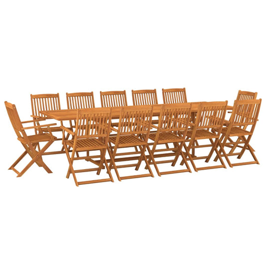 vidaXL Dining Set | Brown | Solid acacia wood | Large | Foldable | Dining Set