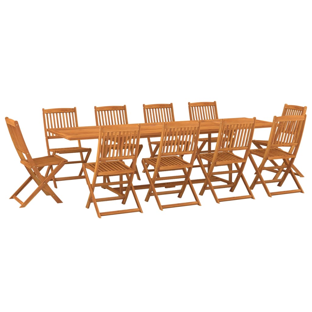vidaXL Dining Set | Brown | Solid Acacia Wood | Large | Foldable | Dining Set