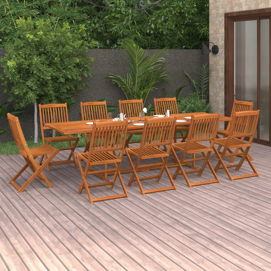 vidaXL Dining Set | Brown | Solid Acacia Wood | Large | Foldable | Dining Set