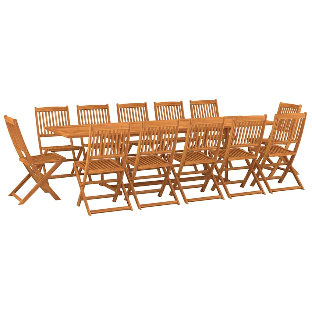 vidaXL 13 Piece Garden Dining Set 280x90x75 cm Solid Wood Acacia