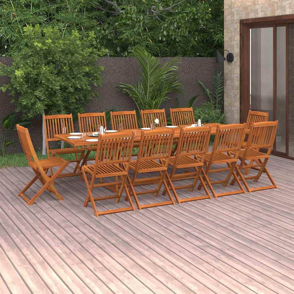 vidaXL 13 Piece Garden Dining Set 280x90x75 cm Solid Wood Acacia