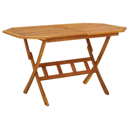 vidaXL Dining Set | Natural Wood | Solid Acacia Wood | 5 Piece Set |  Foldable
