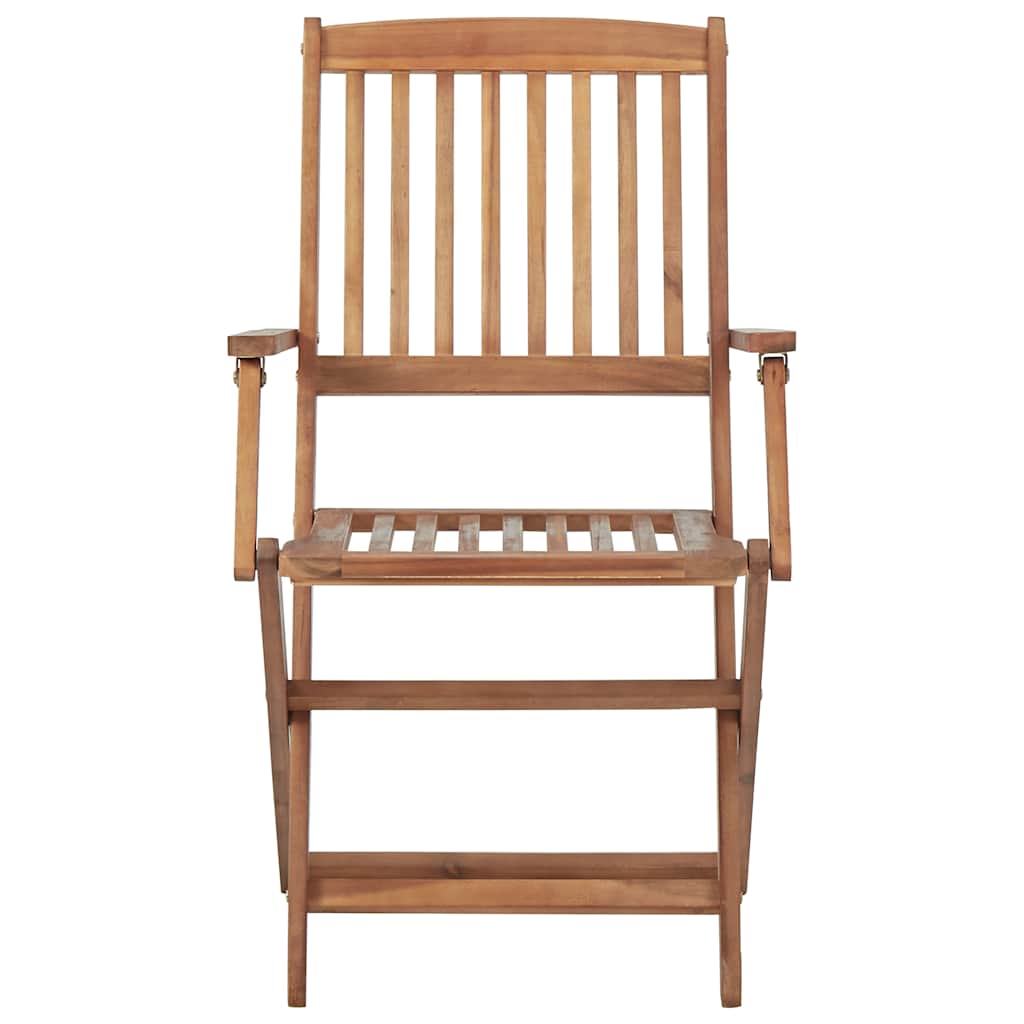 vidaXL Dining Set | Natural Wood | Solid Acacia Wood | 5 Piece Set |  Foldable