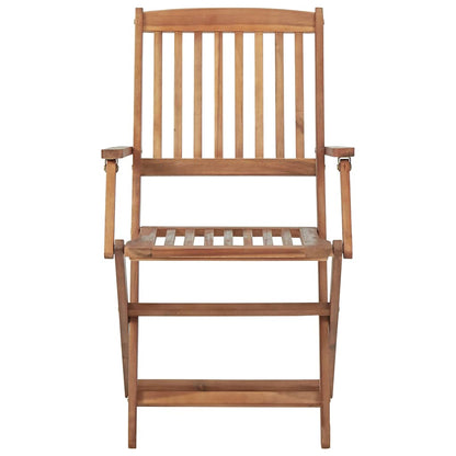 vidaXL Dining Set | Natural Wood | Solid Acacia Wood | 5 Piece Set |  Foldable