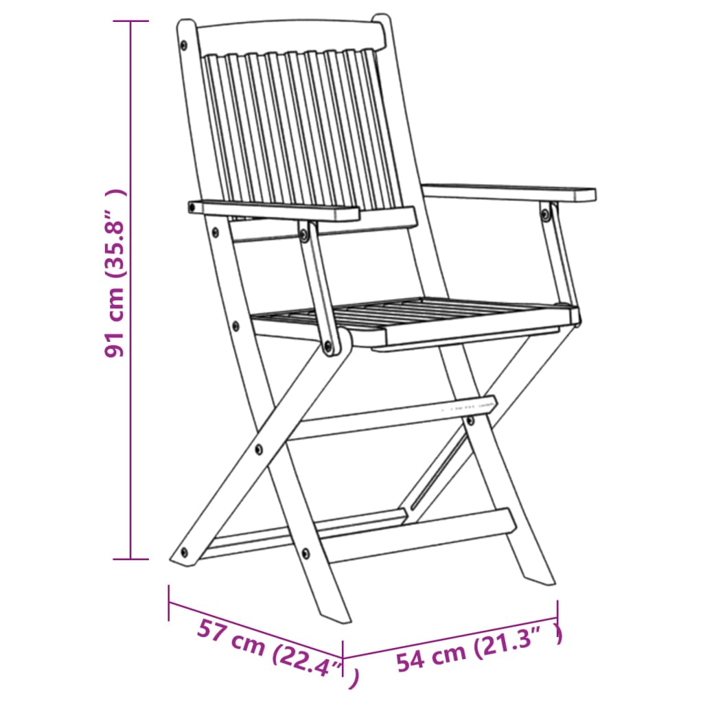 vidaXL Dining Set | Brown | Solid Acacia wood | Foldable | Garden Dining Set