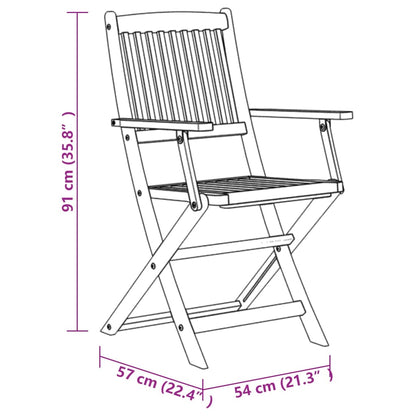 vidaXL Dining Set | Brown | Solid Acacia wood | Foldable | Garden Dining Set