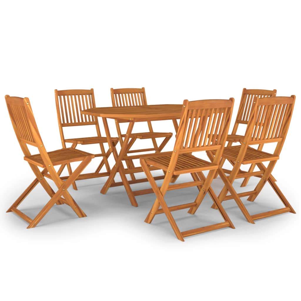 vidaXL Dining Set | Brown | Solid acacia wood | Medium | Foldable | Dining Set