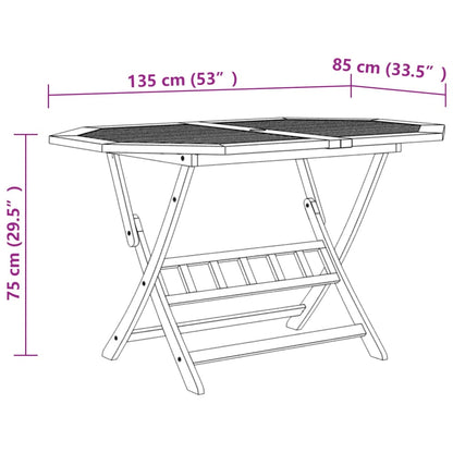 vidaXL Dining Set | Brown | Solid acacia wood | Medium | Foldable | Dining Set