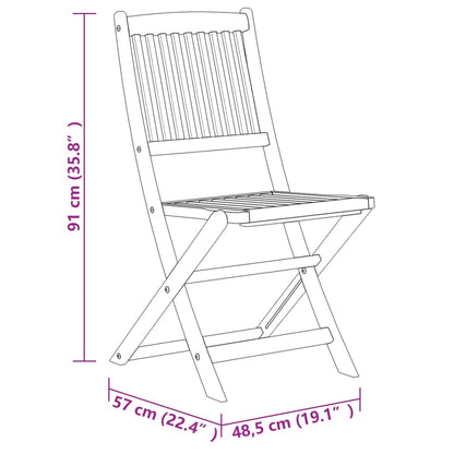 vidaXL Dining Set | Brown | Solid acacia wood | Medium | Foldable | Dining Set