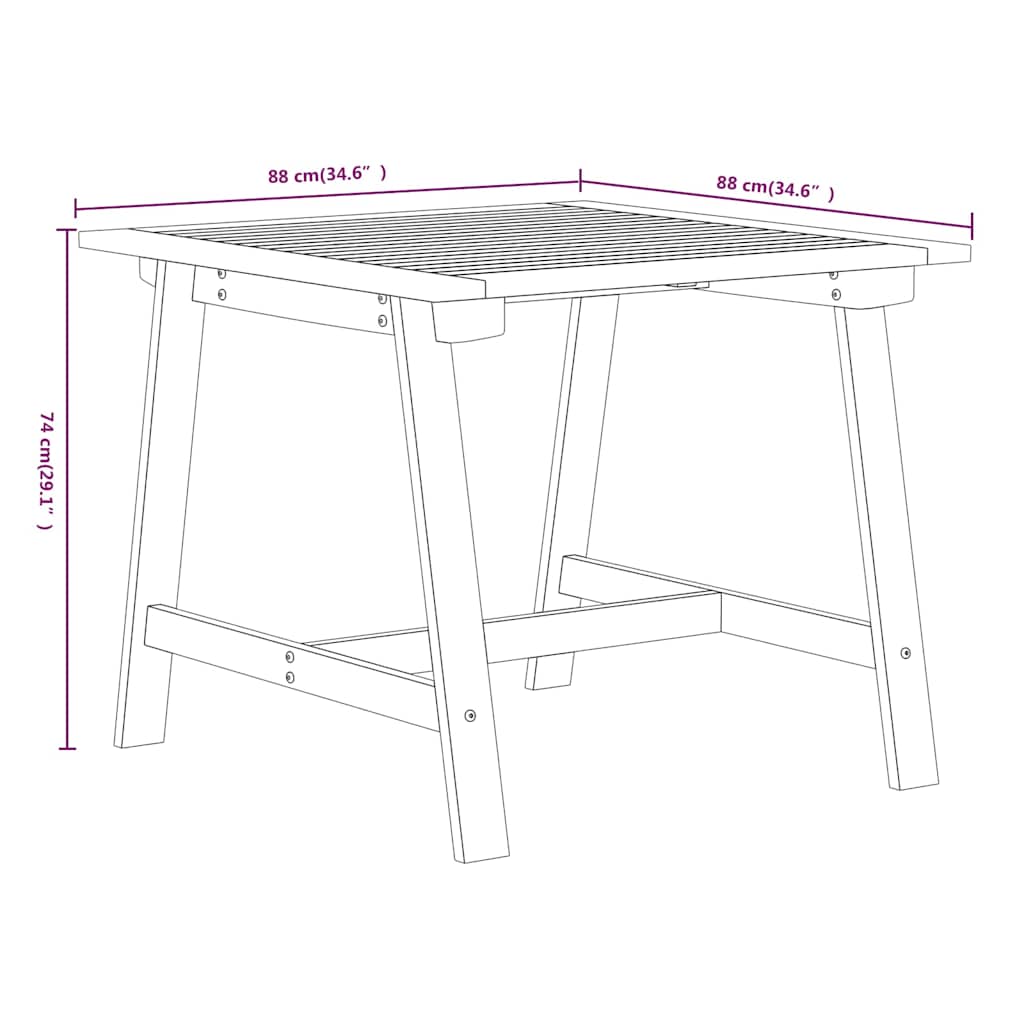 vidaXL 3 Piece Garden Dining Set Solid Acacia Wood