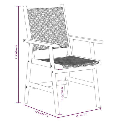 vidaXL Garden Dining Set | Acacia Brown | Solid Acacia wood, Poly rattan
