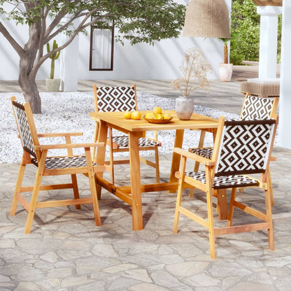 vidaXL Garden Dining Set | Acacia Brown | Solid Acacia wood, Poly rattan
