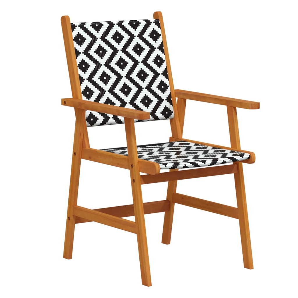vidaXL Garden Dining Set | Brown | Solid Acacia Wood, Poly Rattan | 7 Piece