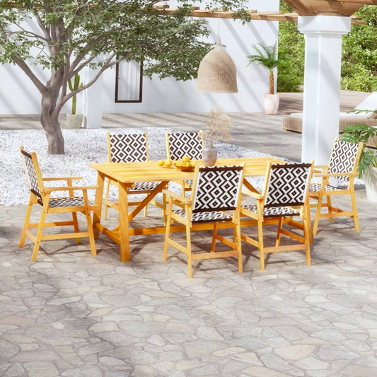 vidaXL Garden Dining Set | Brown | Solid acacia wood | Large | Durable
