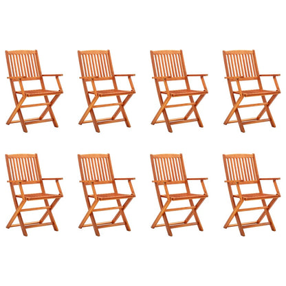 vidaXL Folding Garden Chairs 8 pcs Solid Eucalyptus Wood