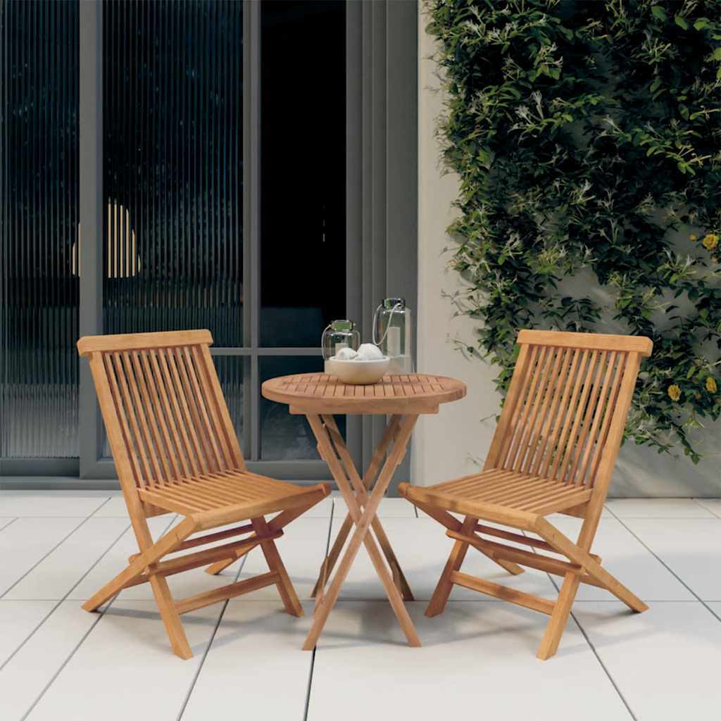 vidaXL 3 Piece Garden Dining Set Solid Wood Teak