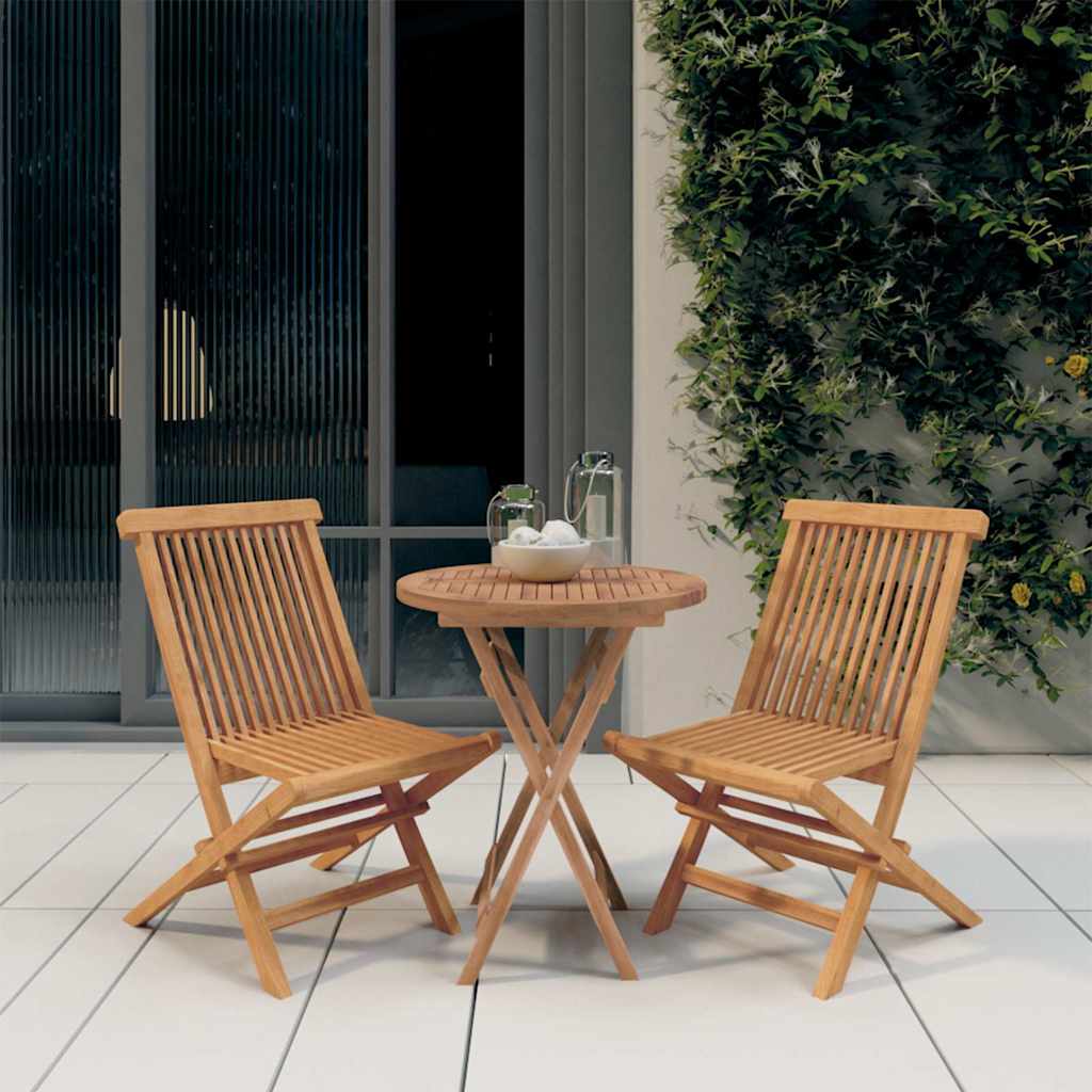 vidaXL 3 Piece Garden Dining Set Solid Wood Teak