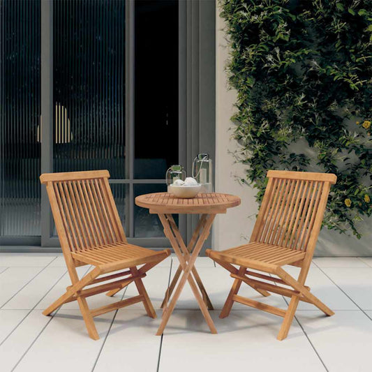 vidaXL 3 Piece Garden Dining Set Solid Wood Teak