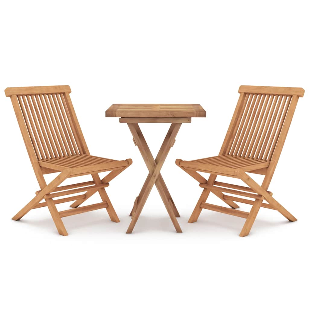 vidaXL 3 Piece Garden Dining Set Solid Wood Teak