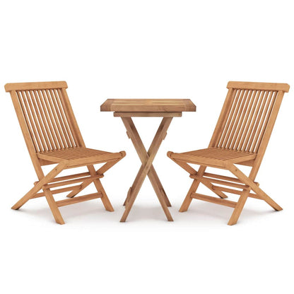 vidaXL 3 Piece Garden Dining Set Solid Wood Teak