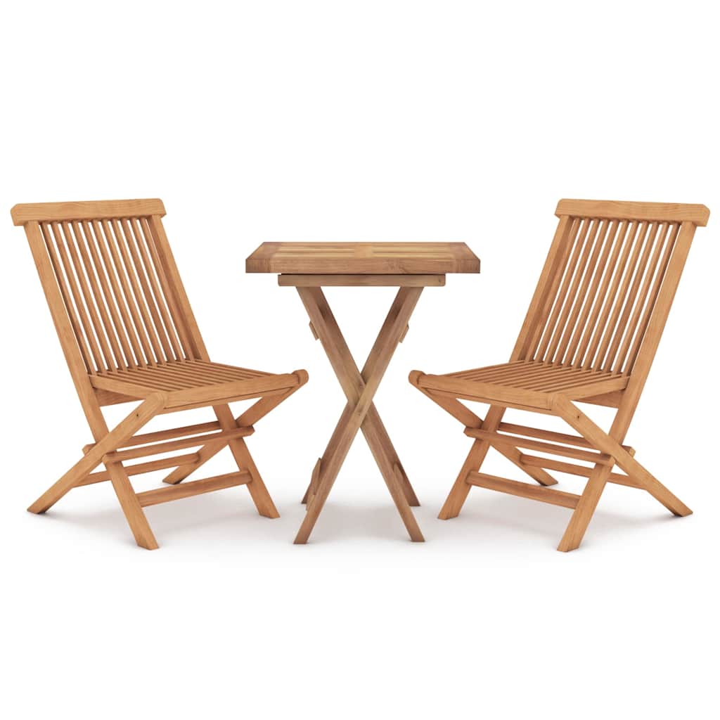 vidaXL 3 Piece Garden Dining Set Solid Wood Teak