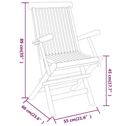 vidaXL Garden Dining Set | Teak | Smoothly sanded teak hardwood | Medium