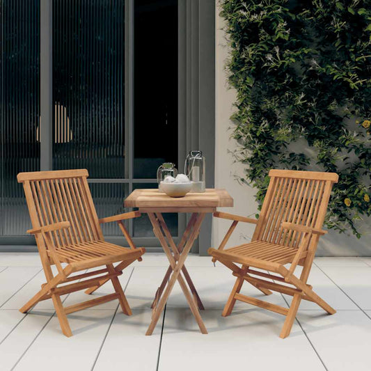 vidaXL 3 Piece Garden Dining Set Solid Wood Teak