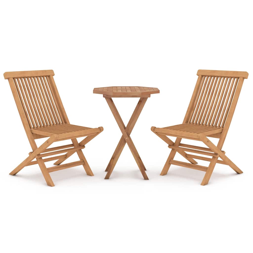 vidaXL Garden Dining Set | Teak | Solid teak wood | Compact | Foldable